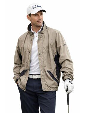 FootJoy DryJoys Golf Jacket L Lining Black/Taupe Mesh Lining Outdoor Windbreaker